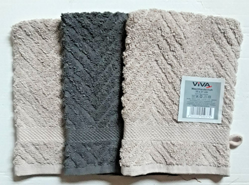 Waschhandschuhe x taupe - 3, waschhandschuhe,