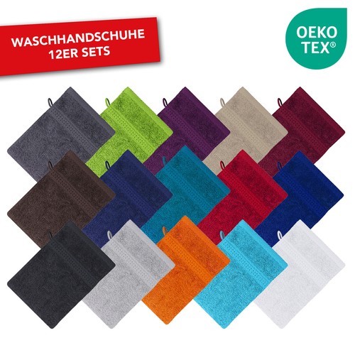 12er set waschhandschuhe - 12er,